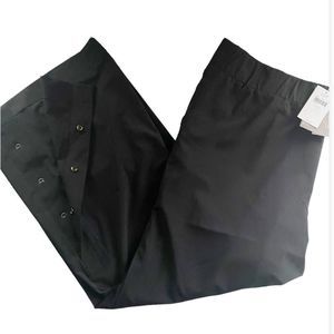 NEW J. Jill On-The-Go Black Button Leg Cropped Pants Size Large